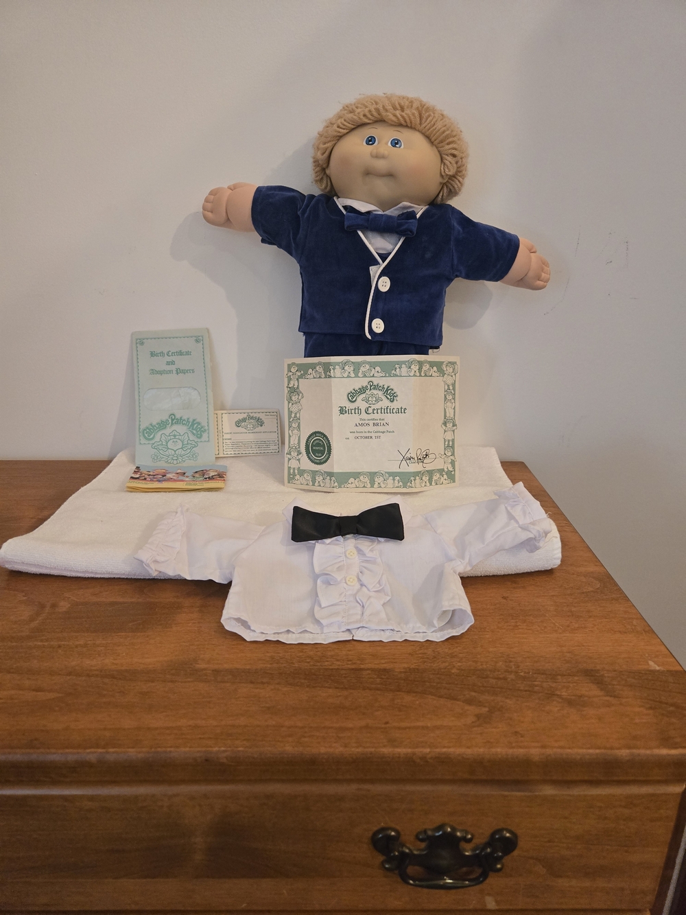 VHTF IC1 1985 Boy in blue velvet tux with bonus shirt & birth certificate.  HM#1